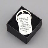 FLYANGEL Personalized Date Keychain Birthday Present High Engraved Bag Charm 16t