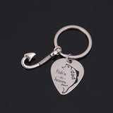 Fishhook Pendant Dad Fish'n In Heaven Engraved Keychain