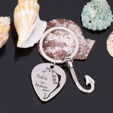 Fishhook Pendant Dad Fish'n In Heaven Engraved Keychain