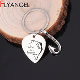 Fishhook Pendant Dad Fish'n In Heaven Engraved Keychain