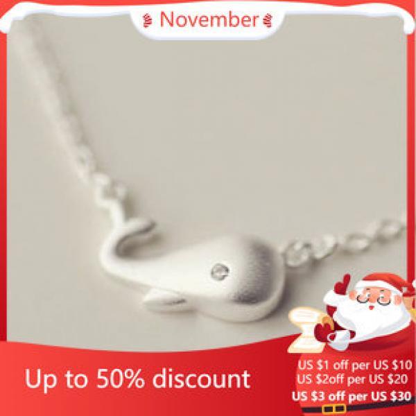 925 Silver Whale Pendant Necklace for Women