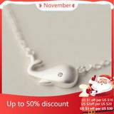 925 Silver Whale Pendant Necklace for Women