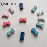 50Pcs Colorful Bow-Knot Wooden Beads for DIY Crafts