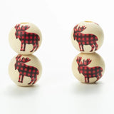 DIY 16mm Christmas Tree Elk Snowman Wooden Beads Craft Toy