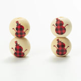 DIY 16mm Christmas Tree Elk Snowman Wooden Beads Craft Toy