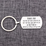 Stainless Steel Bonus Dad Charm Keychain For Father