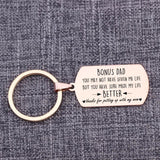 Stainless Steel Bonus Dad Charm Keychain For Father