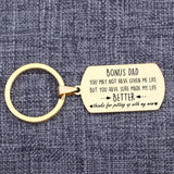 Stainless Steel Bonus Dad Charm Keychain For Father