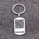 Personalized QR Code Keychain Stainless Steel Jewelry Gift