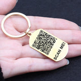 Personalized QR Code Keychain Stainless Steel Jewelry Gift