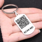 Personalized QR Code Keychain Stainless Steel Jewelry Gift
