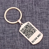 Personalized QR Code Keychain Stainless Steel Jewelry Gift