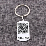 Personalized QR Code Keychain Stainless Steel Jewelry Gift