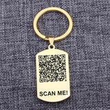 Personalized QR Code Keychain Stainless Steel Jewelry Gift