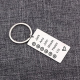 Personalized Stainless Steel Keychain Engraved Family Names Gift Bag Charm