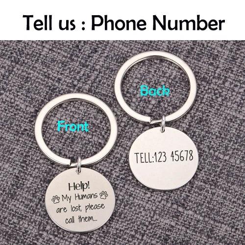 Personalized Stainless Steel Dog Cat Pet ID Tag with Phone Number