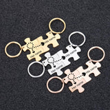 Personalized Couple Keychain Engraved Puzzle Name Gift Husband Wife Idea