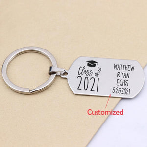 Personalized Graduation Keychain Stainless Steel Keepsake
