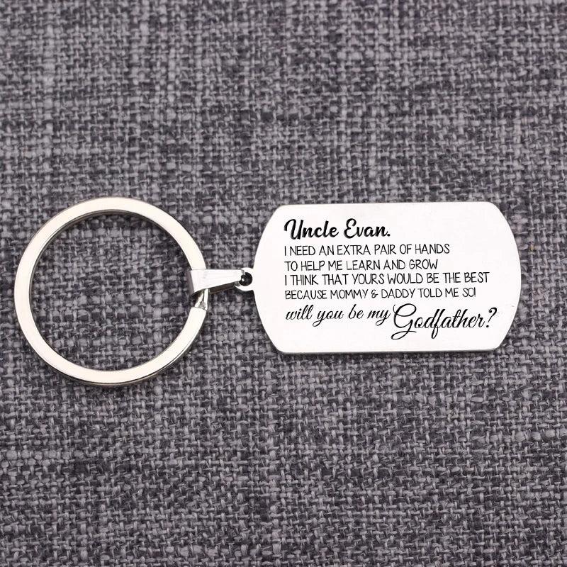 Stainless Steel Keychain for Godfather: Uncle
