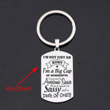 Aunt Dog Tag Keychain Stainless Steel Material