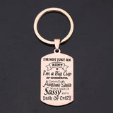 Aunt Dog Tag Keychain Stainless Steel Material