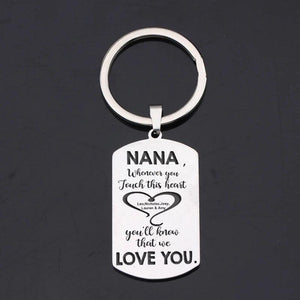Personalized Keychain: NANA, Touch This Heart, Feel Our Love