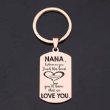 Personalized Keychain: NANA, Touch This Heart, Feel Our Love