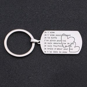 Je t'aime French Couples Keychain Gifts