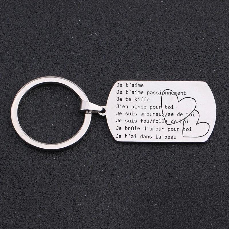 Je t'aime French Couples Keychain Gifts