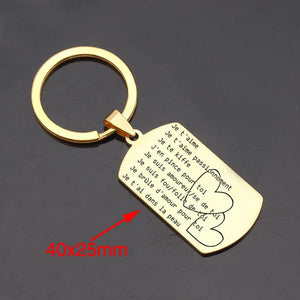 Je t'aime French Couples Keychain Gifts