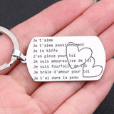 Je t'aime French Couples Keychain Gifts