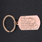 Je t'aime French Couples Keychain Gifts