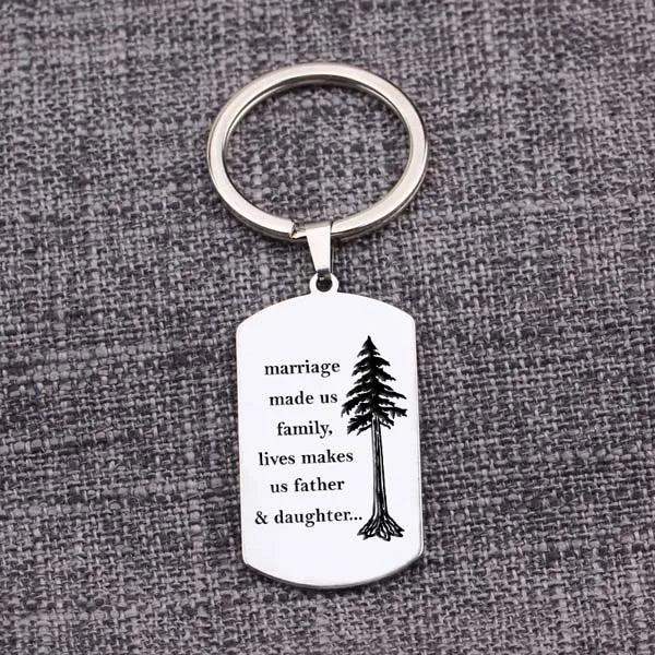 Father & Daughter Stainless Steel Keychain Gift