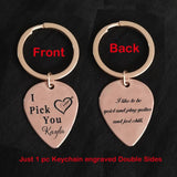 Personalized Couple Keychain - Guitar Pick Keyring