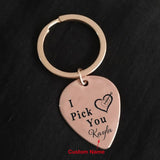 Personalized Couple Keychain - Guitar Pick Keyring