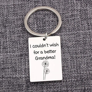 Grandma Keychain Granny Gift Birthday Surprise Stainless Steel Keyring