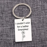 Grandma Keychain Granny Gift Birthday Surprise Stainless Steel Keyring