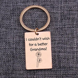 Grandma Keychain Granny Gift Birthday Surprise Stainless Steel Keyring