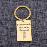 Grandma Keychain Granny Gift Birthday Surprise Stainless Steel Keyring