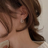 Zircon Front/Back Circle Stud Earrings for Women