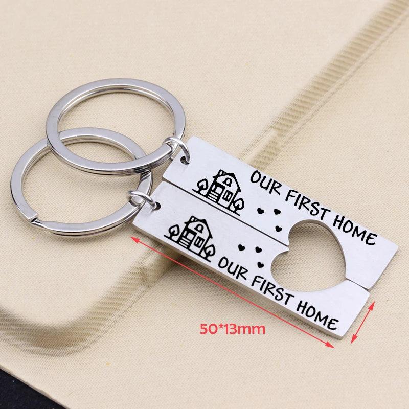 Our First Home Keychain Set - Couples Housewarming Gift