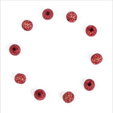 20Pcs Colorful Stripes Carved Wooden Beads DIY Crafts Jewelry Accessories