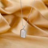 Karopel 925 Silver Square Bead Charm Necklace Chain Wedding Jewelry