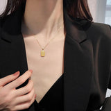 Karopel 925 Silver Square Bead Charm Necklace Chain Wedding Jewelry