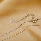 Karopel 925 Silver Square Bead Charm Necklace Chain Wedding Jewelry