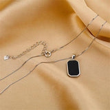Karopel 925 Silver Square Bead Charm Necklace Chain Wedding Jewelry