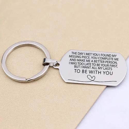 EngraveMY MAN I WANT All MY LASTS TO BE WITH YOU Promise Love Keychain