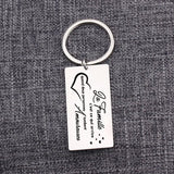Personalized Stainless Steel La Famille Keychain - Love Happens