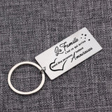 Personalized Stainless Steel La Famille Keychain - Love Happens
