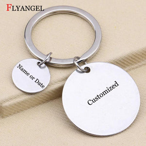 Engraved Letter Keychain Gift for Women Men